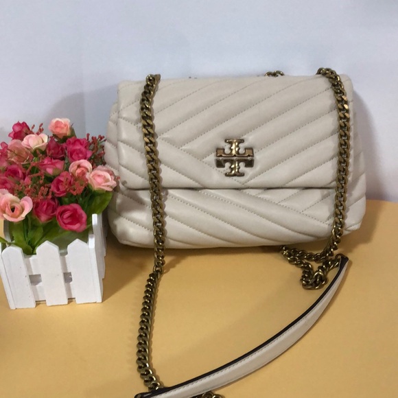 Tory Burch Kira Chevron Convertible Cream Shoulder Bag/crossbody
